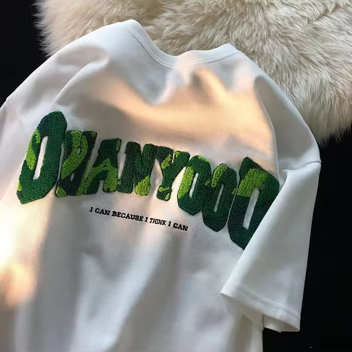 Small-batch custom tees with crisp white ink DTG.