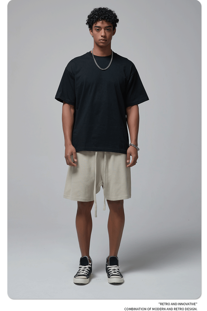 8802# Plain 100% Cotton 230g T-shirt-Black