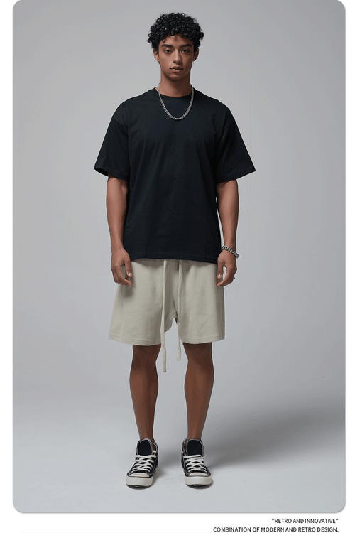 8802# Plain 100% Cotton 230g T-shirt-Black
