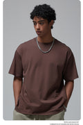 8802# Plain 100% Cotton 230g T-shirt-Brown