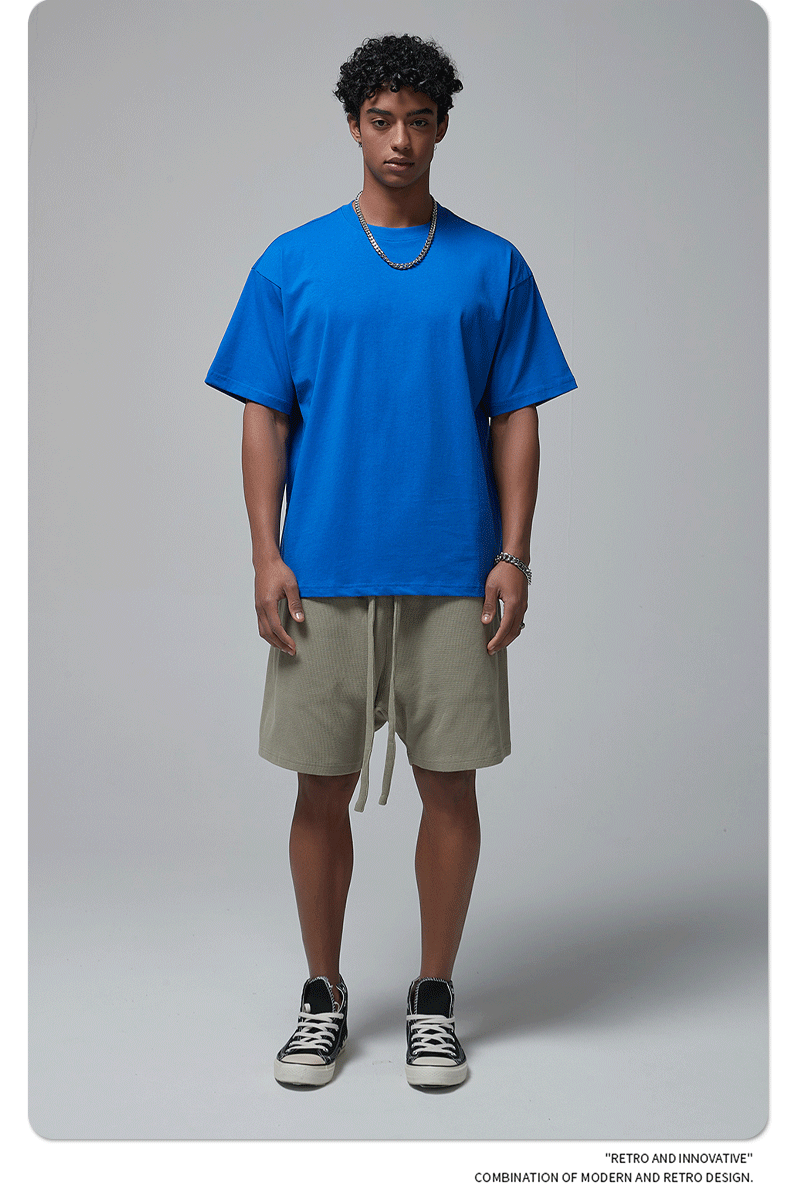 8802# Plain 100% Cotton 230g T-shirt-Blue
