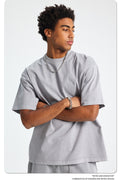 8805# Oversize 250g Wash T-Shirt-Light Gray