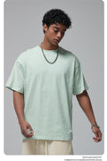 8802# Plain 100% Cotton 230g T-shirt-Light Green